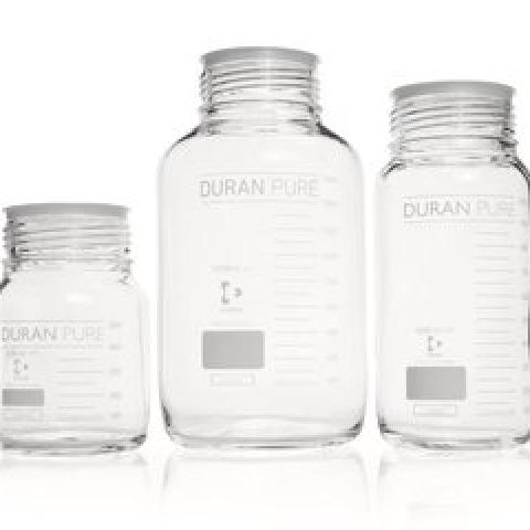 DURAN PURE wide mouth screw top bottle , Clear glass, 0.5 l, GLS 80 thread