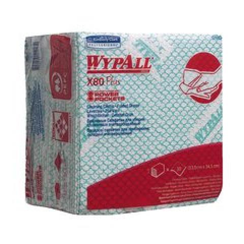 WYPALL® X80 Plus reusable wipes, 1-ply, white/green, pouch, 345 x 335 mm