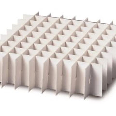 Divider inserts made of cardboard, For 133x133 mm cryogenic box, 8 x 8