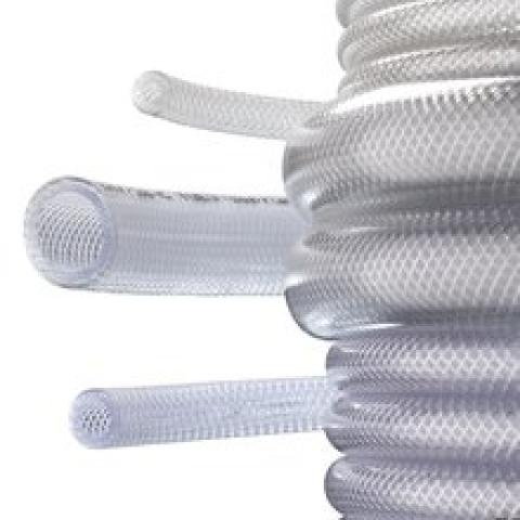 PVC pressure hose with fabric insert, transparent, in. Ø 16 mm, ext. Ø 24 mm
