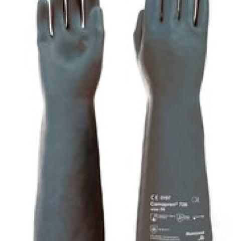 Chemical protection gloves, Camapren 726, black, 385-415mm, size 8, 1 pair