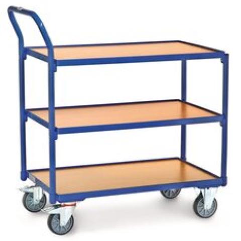 Shelf trolley, wood, 3 shelves, 850 x 500 mm, 1 unit(s)