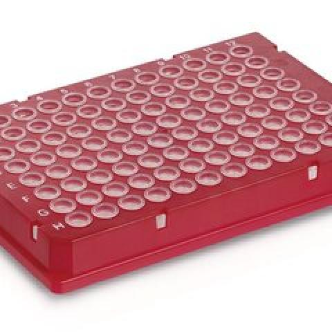 Rigid frame 96 well PCR plate, Low, red, whole frame, 50 unit(s)