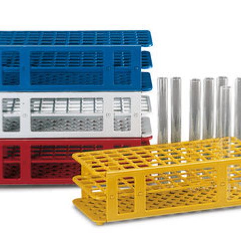 Universal test tube rack, for tubes, Ø 13 mm, PP, blue, holes 90 (6 x 15)