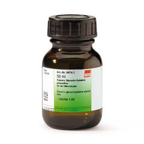 Kaisers glycerol gelatine phenol-free, for microscopy, 50 ml, glass