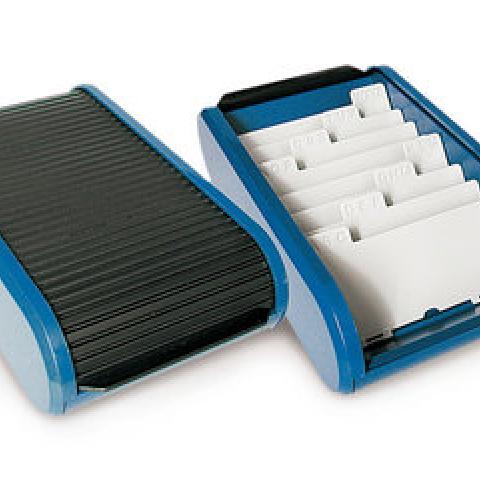Business card box, plastic, black/blue, 1 unit(s)