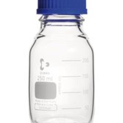 Screw top bottle DURAN® clear glass with pouring ring and PP screw cap, 250 ml