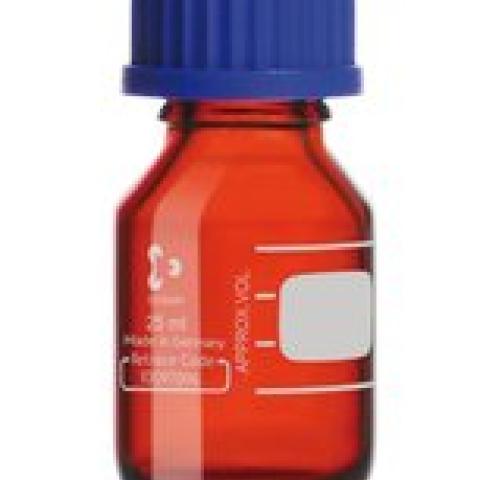 Screw neck bottles, DURAN®, amber, with PP cap, 25 ml, 10 unit(s)