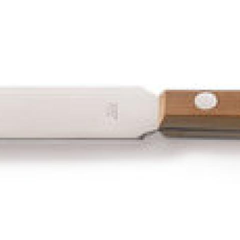 Pharmacist's spatula, wooden handle, chrome steel,  blade 125x20 mm, L 235 mm
