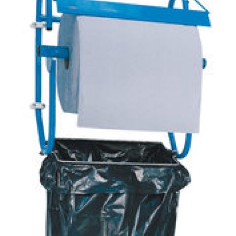 Wall roll holder, roll width max. 42 cm, tear bar and holder for waste bags 120l
