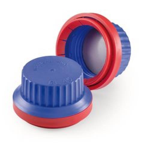 Original seal, GL 45, blue PP, red tamper-proof ring, with lip seal, 10 unit(s)
