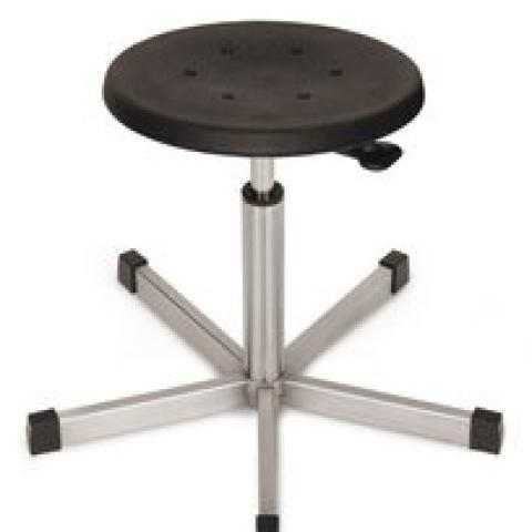 Swivel stool, stainless steel, black, glides, seat height 440-630, 1 unit(s)