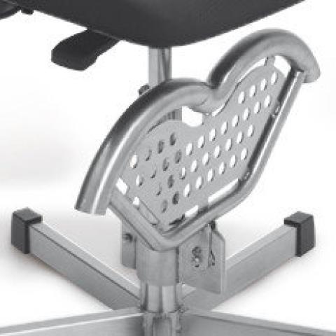 Footrest made of stainless steel, for office chairs made of stainl. steel