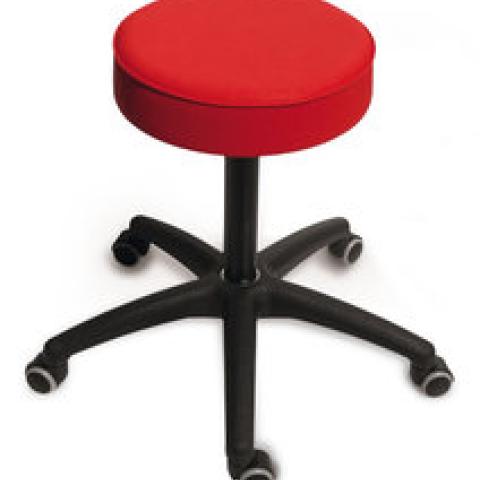 Swivel stool, padded, seat red, 1 unit(s)