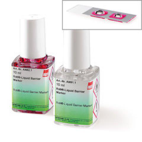 ROTI®Liquid Barrier Marker, red, glass bottle with brush, 10 ml, glass