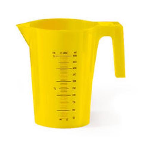 Measuring beaker made of PP, 500 ml, yellow, 1 unit(s)