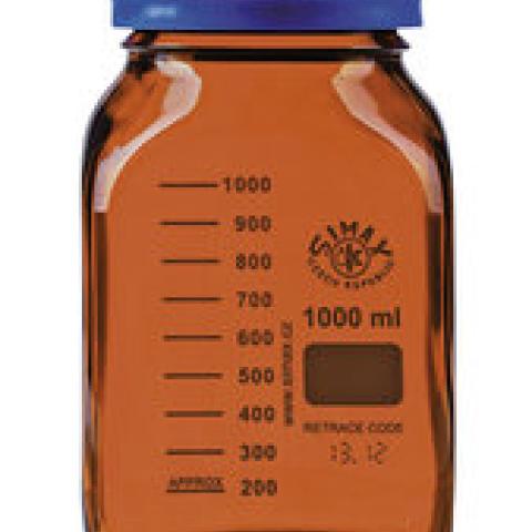 Rotilabo®-square lab. bottles, brown gl., 500 ml, borosilicate glass, GL80