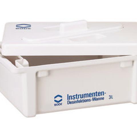 Disinfection tub, made of PVC, 3l, white lid with slit, L300xW200xH110