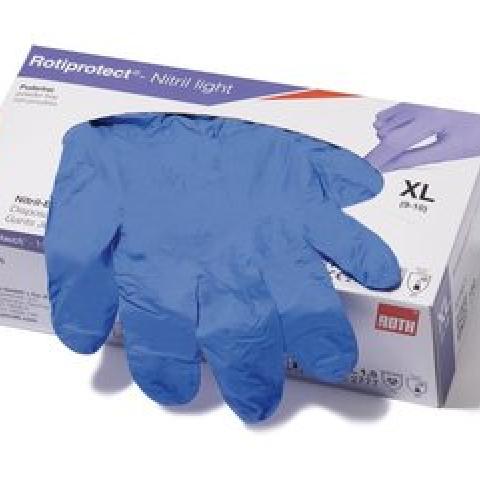 Rotiprotect®-Nitril light dispos. gloves, non-powdered, size M, 7 - 8