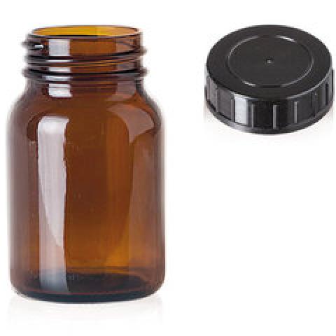Wide mouth jars with screw cap, brown glass, 50 ml, 85 unit(s)