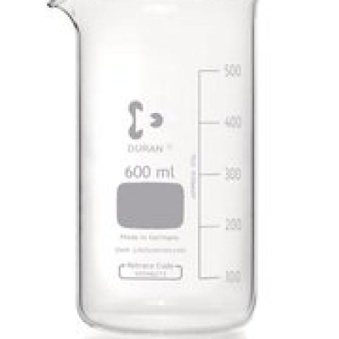 Glass beakers, high form, DURAN®, with graduation and spout, 600 ml, 10 unit(s)