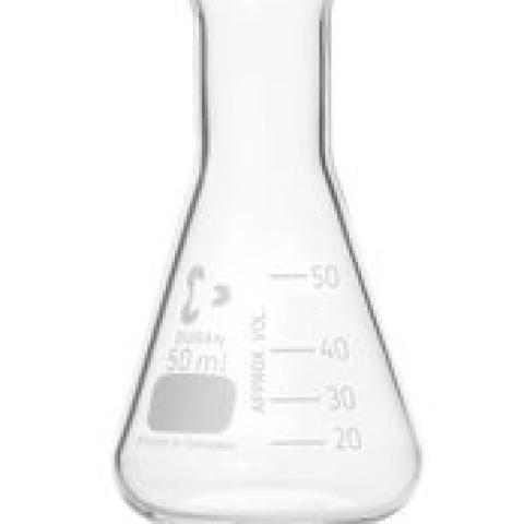 Narrow neck Erlenmeyer flasks, DURAN®, graduation, 50 ml, ISO 1773, 10 unit(s)