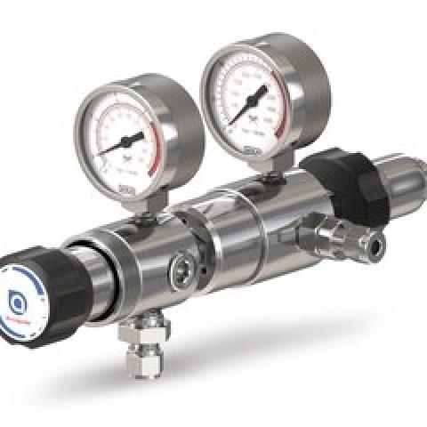 Gas pressure regulator, two stage, brass, 0.5-10 bar, nitrogen, 1 unit(s)