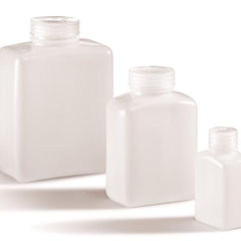 Wide neck-rectangular bottles, HDPE, leakproof, 125 ml, 12 unit(s)