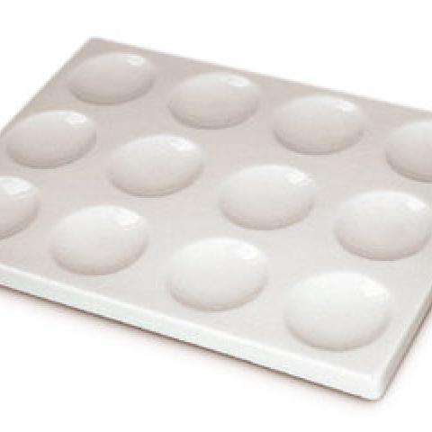Square spot test plate, porcelain, 12 moulds, Ø of moulds 20 mm, 1 unit(s)