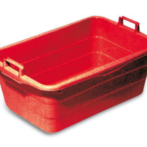 Plastic tub, HDPE, red, L 800 x W 550 x H 300 mm, 1 unit(s)