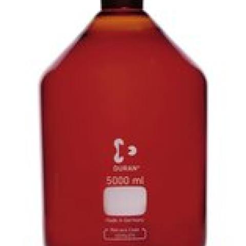 Narrow neck storage bottl., glass stopp., DURAN®, amber glass, 5000 ml