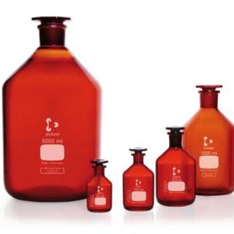 Narrow neck storage bottl., glass stopp., DURAN®, amber glass, 10000 ml