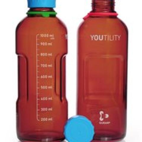DURAN® YOUTILITY laboratory bottles, brown glass, 1000 ml, GL 45, 4 unit(s)