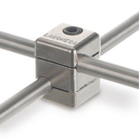 Double boss heads, square, 18/10-steel, for rod Ø 12-13 x 12-13 mm, 1 unit(s)