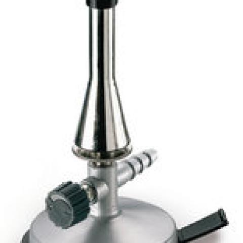 Laboratory gas burner w. sucker on base, needle valve, natural gas, acc. Teclu