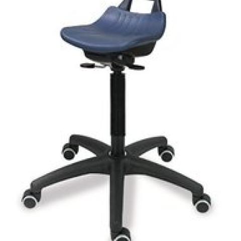 Stools and standing supports, high, Seat PU, blue, rollers, 1 unit(s)
