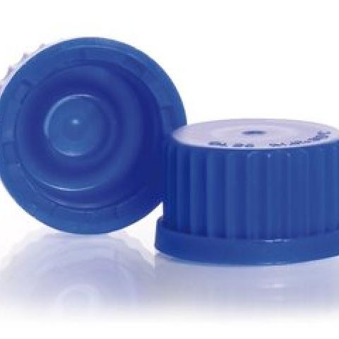 Screw caps, w. lip seal gasket, PP, blue, thread 25, 10 unit(s)
