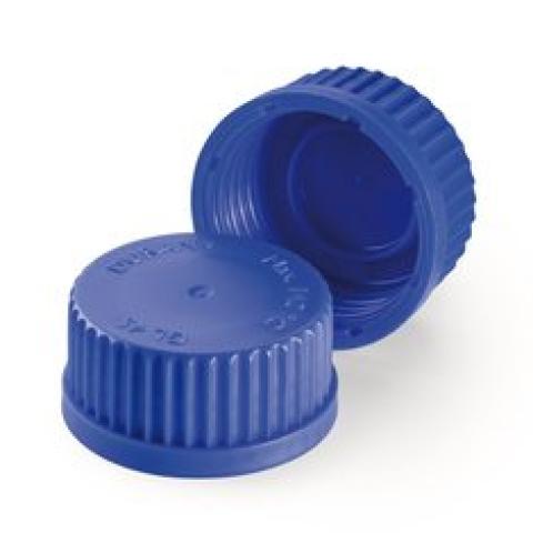 Screw caps, w. lip seal gasket, PP, blue, thread 45, 10 unit(s)
