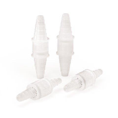 Rotilabo®-check valves, PP, natural/transparent, length 60 mm, 5 unit(s)