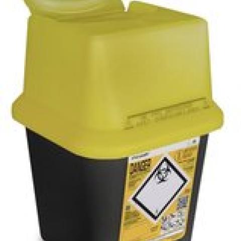 Sharpsafe®-waste disposal bins, PP, 4 l, L 175 x W 175 x H 245 mm, 50 unit(s)