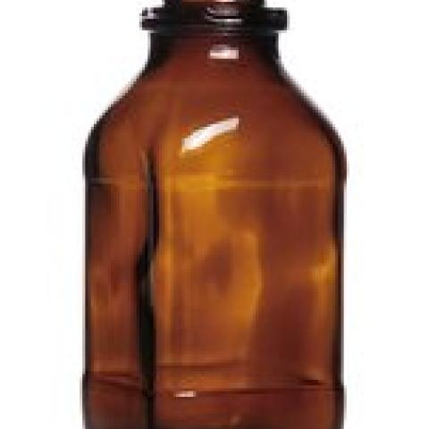Square narrow-mouth bottles, 250 ml, brown glass, thread 32, high form