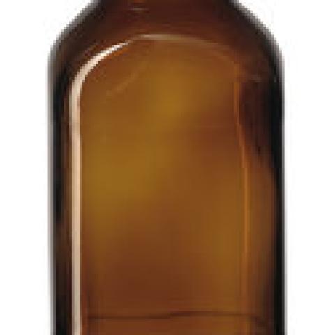 Square wide-mouth bottles, 100 ml, brown glass, thread 32, short form