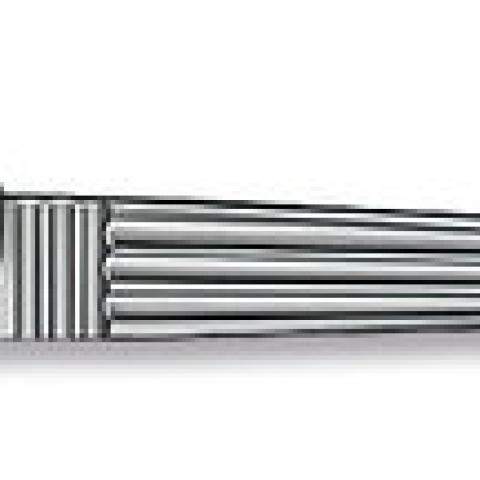 Scalpel handle, fig. 1, with locking, mechanism, stainless steel, L 130 mm