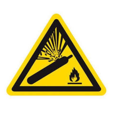 Warning symbols, establ. indiv.labels, gas cylinders, 200 mm