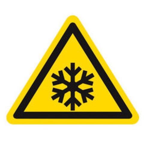 Warning symbols, establ. indiv.labels, low temperature/frost, 100 mm