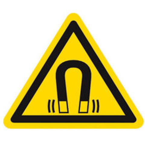 Warning symbols, establ. indiv.labels, magnetic field, 100 mm