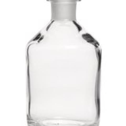 Narrow neck storage bottl., glass stopp., soda-lime glass, clear, 100 ml