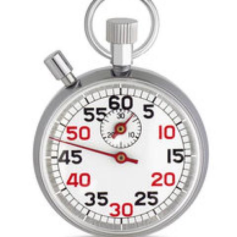 Winding stopwatch, classic model, max. measuring range 30 min, Ø 50 mm