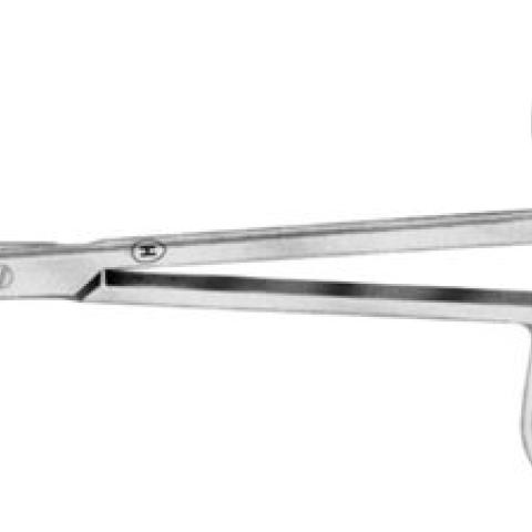Dissecting scissors for microscopy,, curved, scissors blade round, L 90 mm
