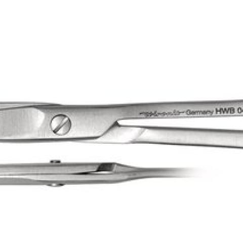 Scissors, physiology, pointed-blunt, bent, L 160 mm, autoclavable, 1 unit(s)